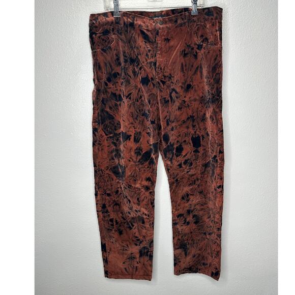 Strike Oil Rust & Black Tie Dye Corduroy 100% Cotton Pants 34 - Picture 2 of 14